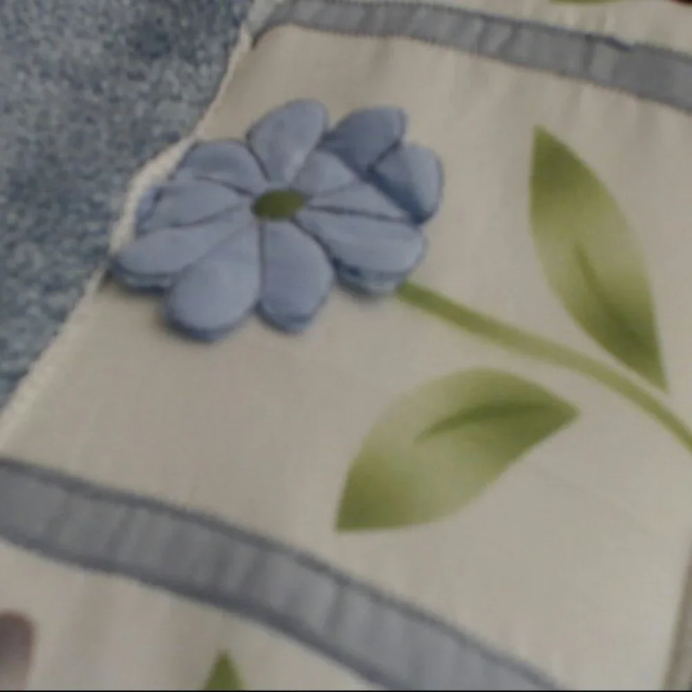Daisy Non Slip Bath Rug 3D Flower Design - Blue - 30